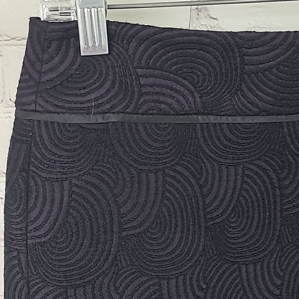 Ann Taylor Deep Purple Wool Blend Embroidered Circles Tailored Pencil Skirt -0 - Picture 4 of 10